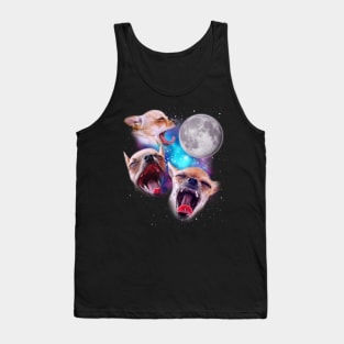 Three Chihuahuas Howl at the Moon Tank Top